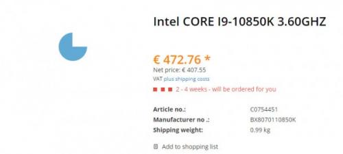 Core i9-10850K, BX8070110850K