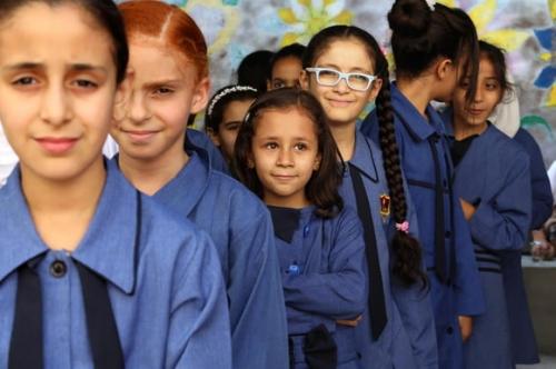 Palestinian school girls refugees in Jordan